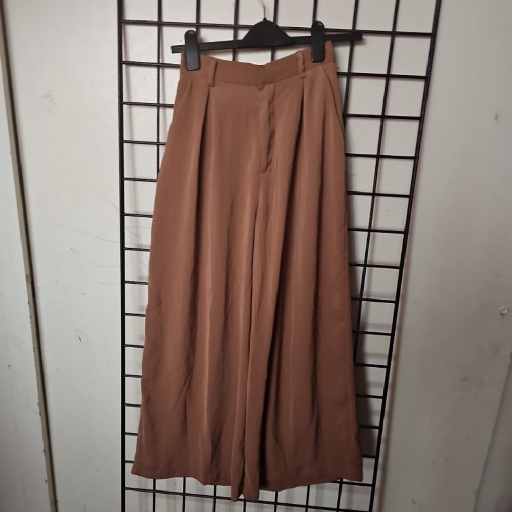 Chic Brown Women's Wide-Leg Skirt